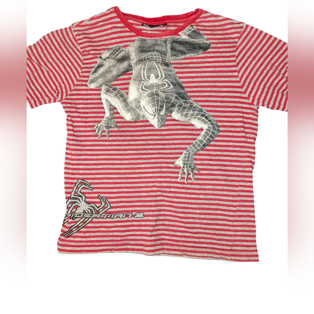 ๐10/20$ Spiderman Red and White Striped Graphic Tee